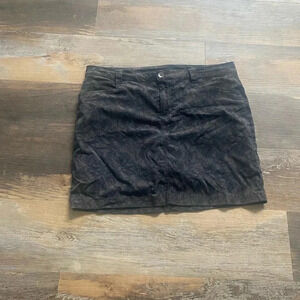 EDDIE BAUER Sz 14 TRAVEX Zip Fly Button Gray Black Skort Activewear ZIP Pockets